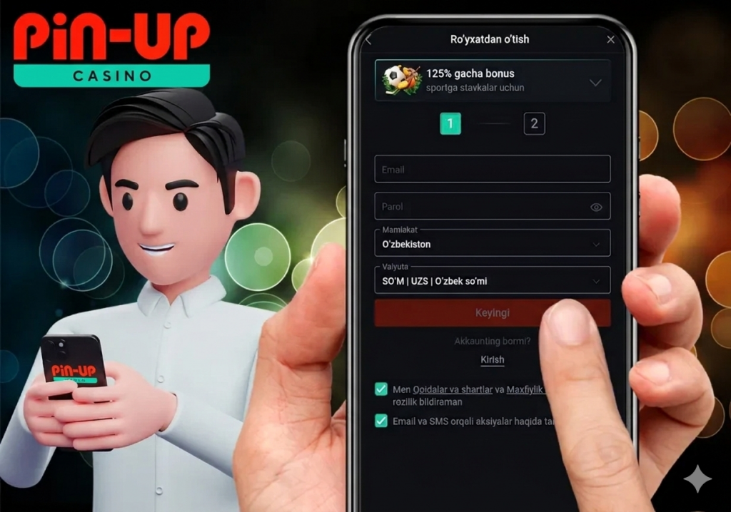 Регистрация в Пинап казино в приложении
